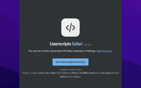 Userscripts – 免费开源的油猴脚本管理器，让Safari也支持油猴脚本