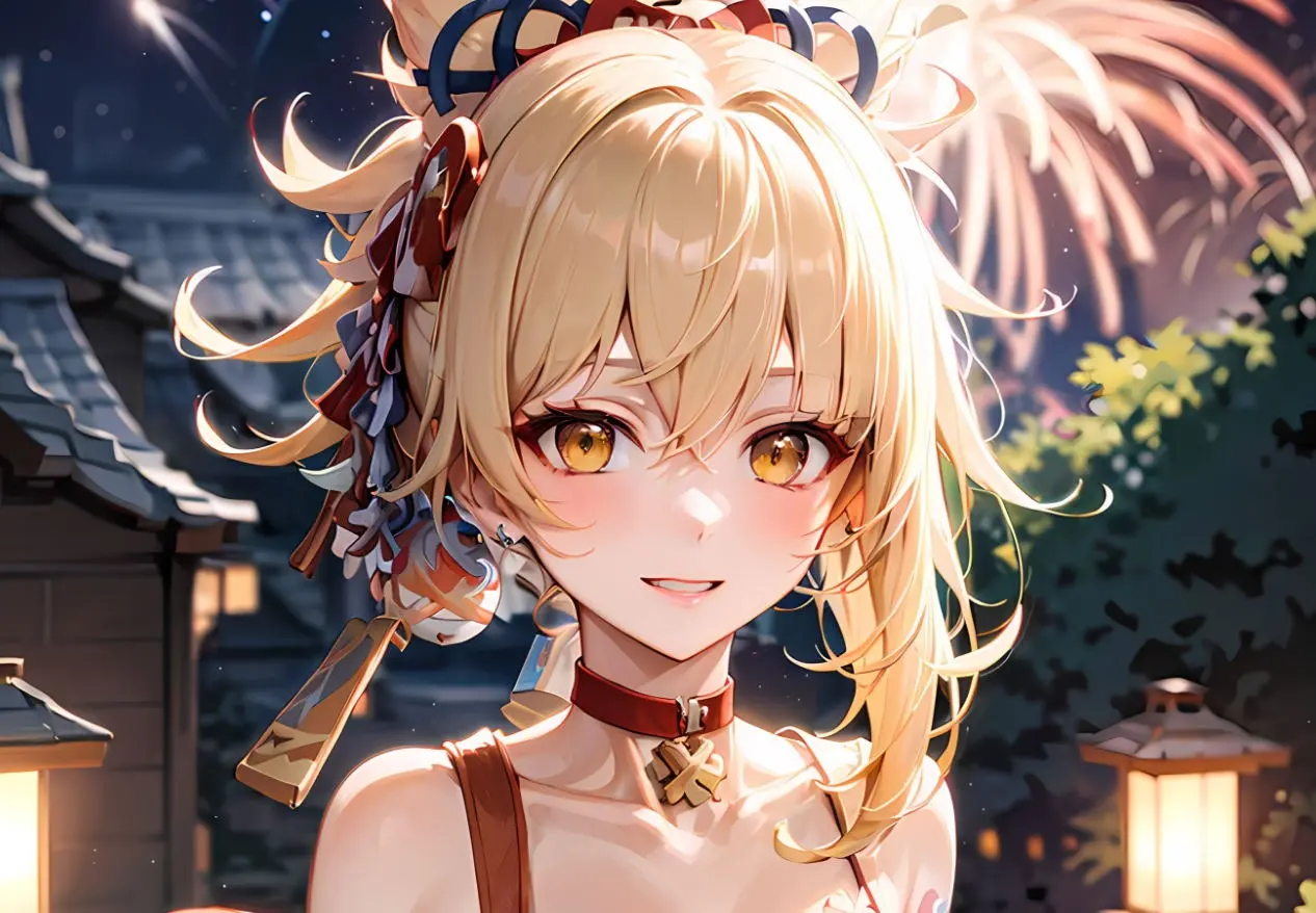 原神宵宫去服装内无小爱心样子图片，原神女角色宵宫二创图片